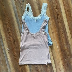 Set of J Crew lace neck tanks